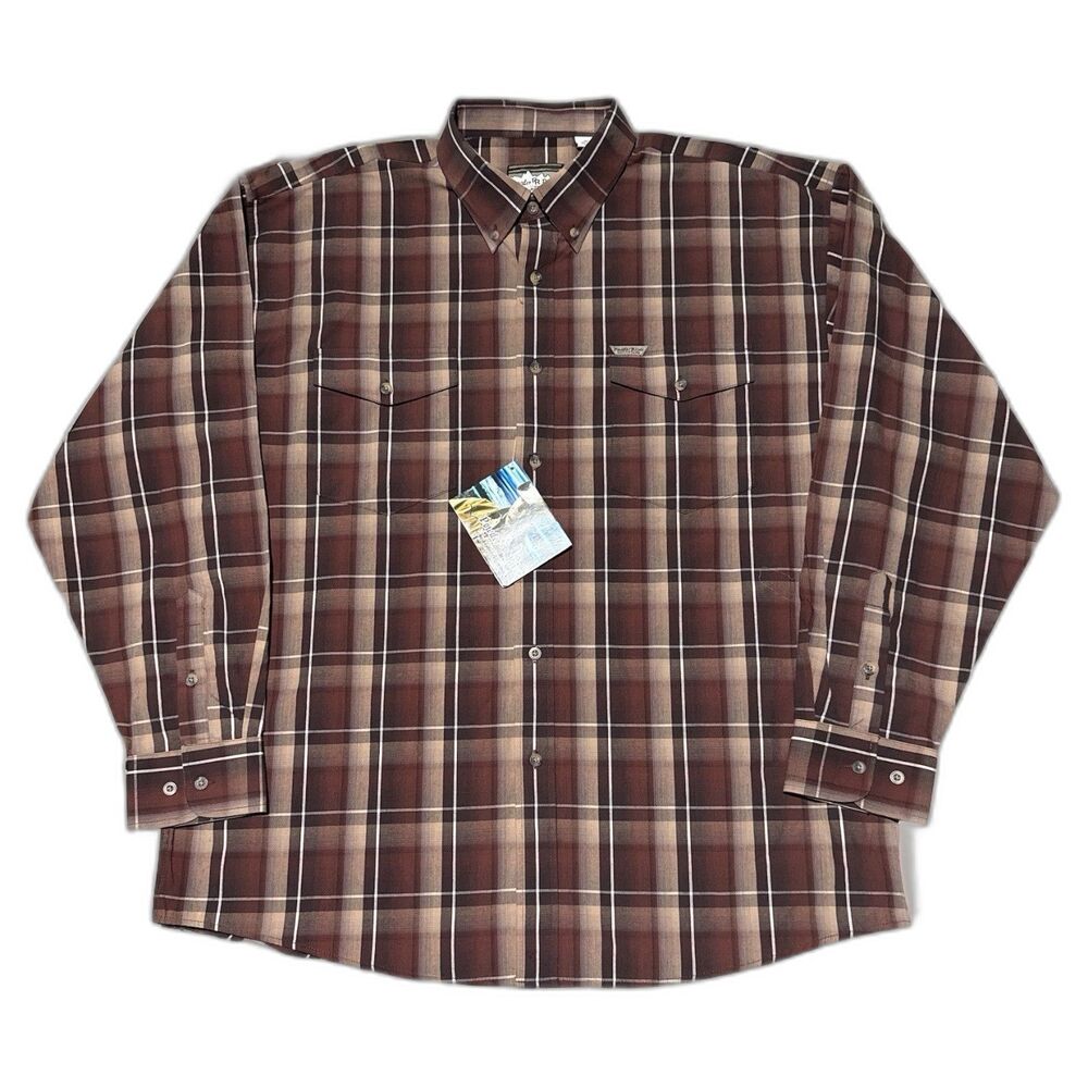 Powder River Outfitters Panhandle Slim Shirt Men’s XL Plaid Western Rodeo NWT